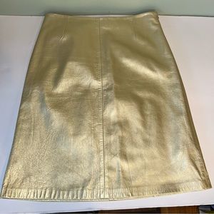 Guy Fulop Italy Gold Leather Skirt
